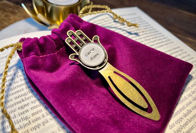 Hovedbilde Bokmerke Hamsa hånd Carpe diem